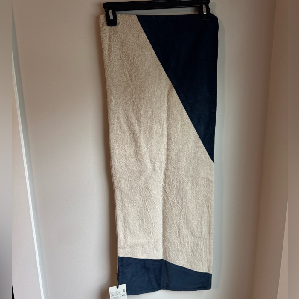 2 NWT West Elm velvet cream and navy Pillow Covers